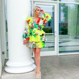 NWT Christopher John Rogers x Target Long Sleeve Floral Dress